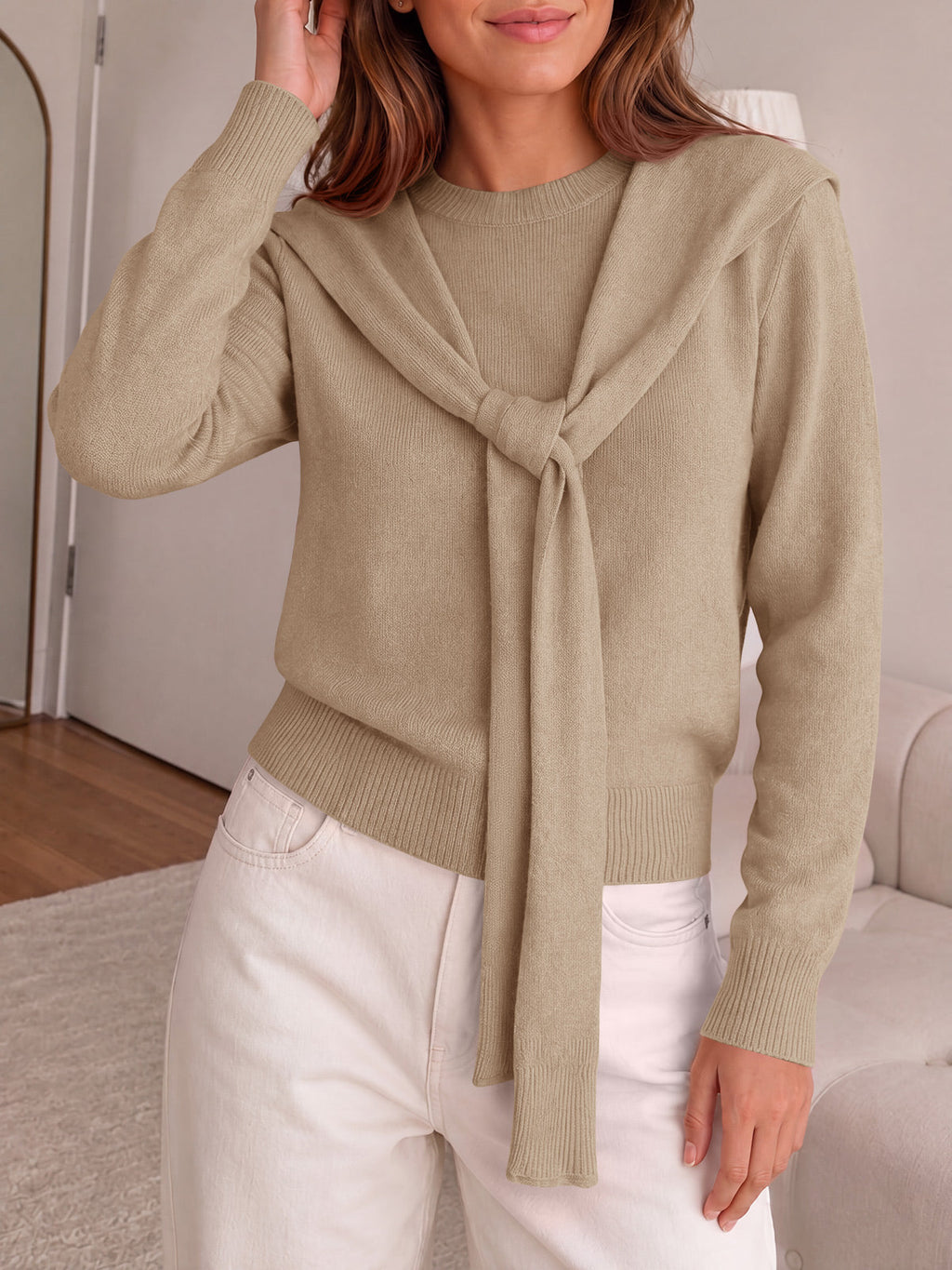 usvara Women Crew Neck Pullover Sweaters