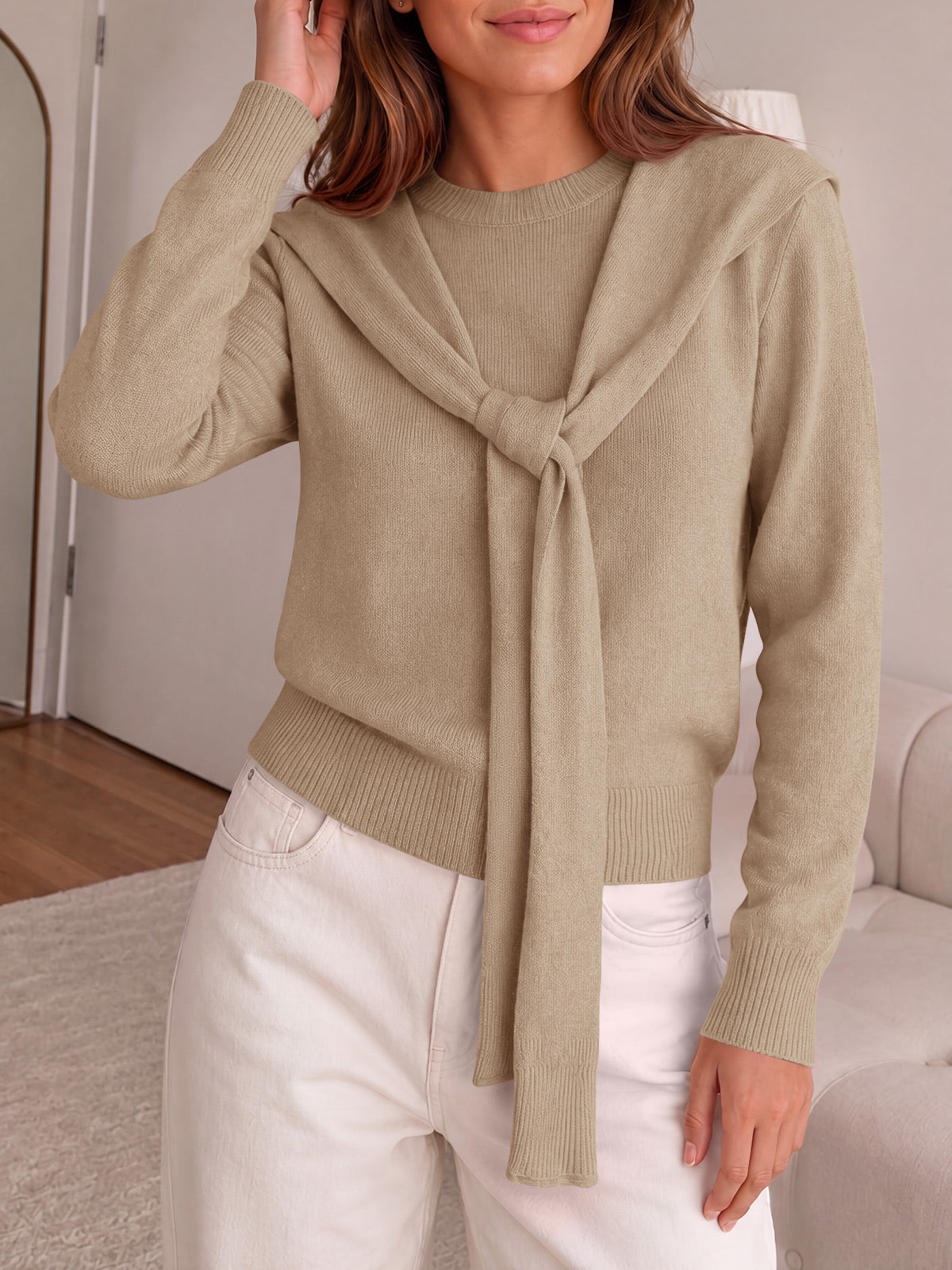 usvara Women Crew Neck Pullover Sweaters
