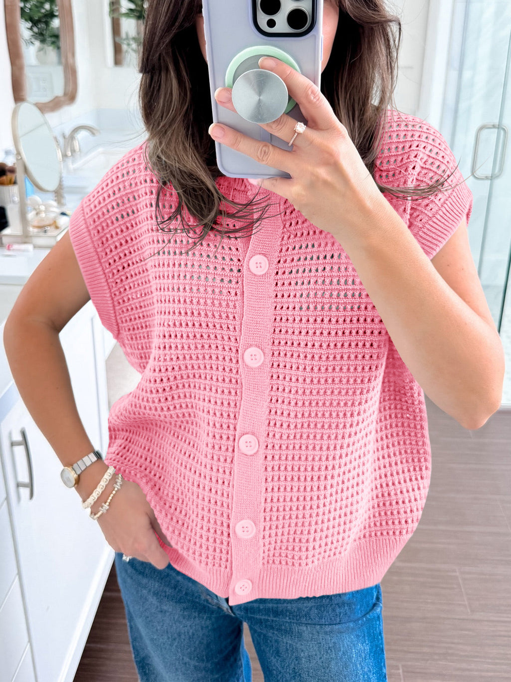 usvara Womens Short Cap Sleeve Sweater Vest