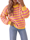usvara Womens Striped Color Block Sweater