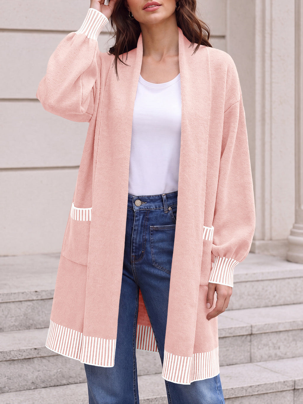 usvara Womens Fall Oversized Cardigan with Pockets