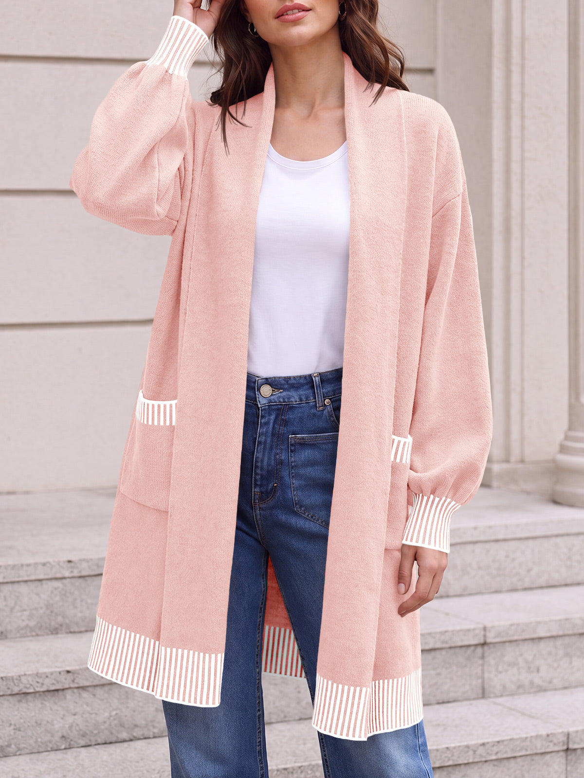 usvara Womens Fall Oversized Cardigan with Pockets