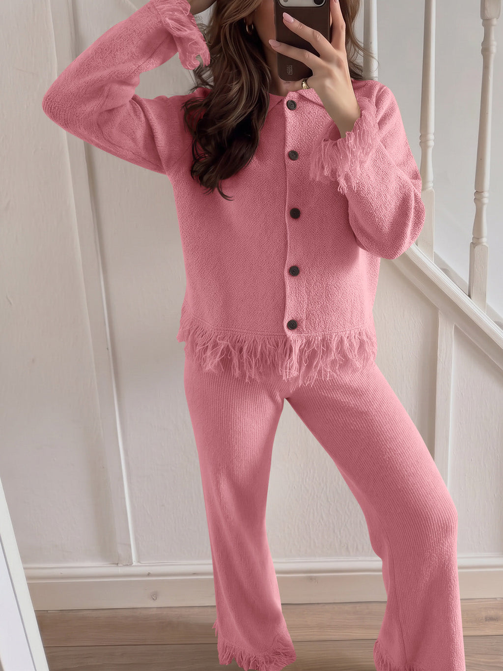 usvara Womens Fringe Sweater Sets