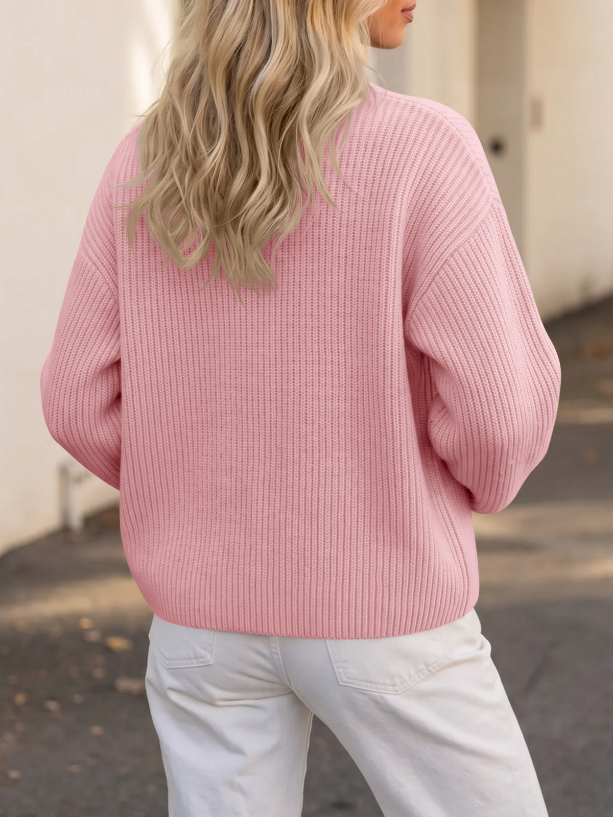 usvara Women Zip Up Chunky Knit Sweater