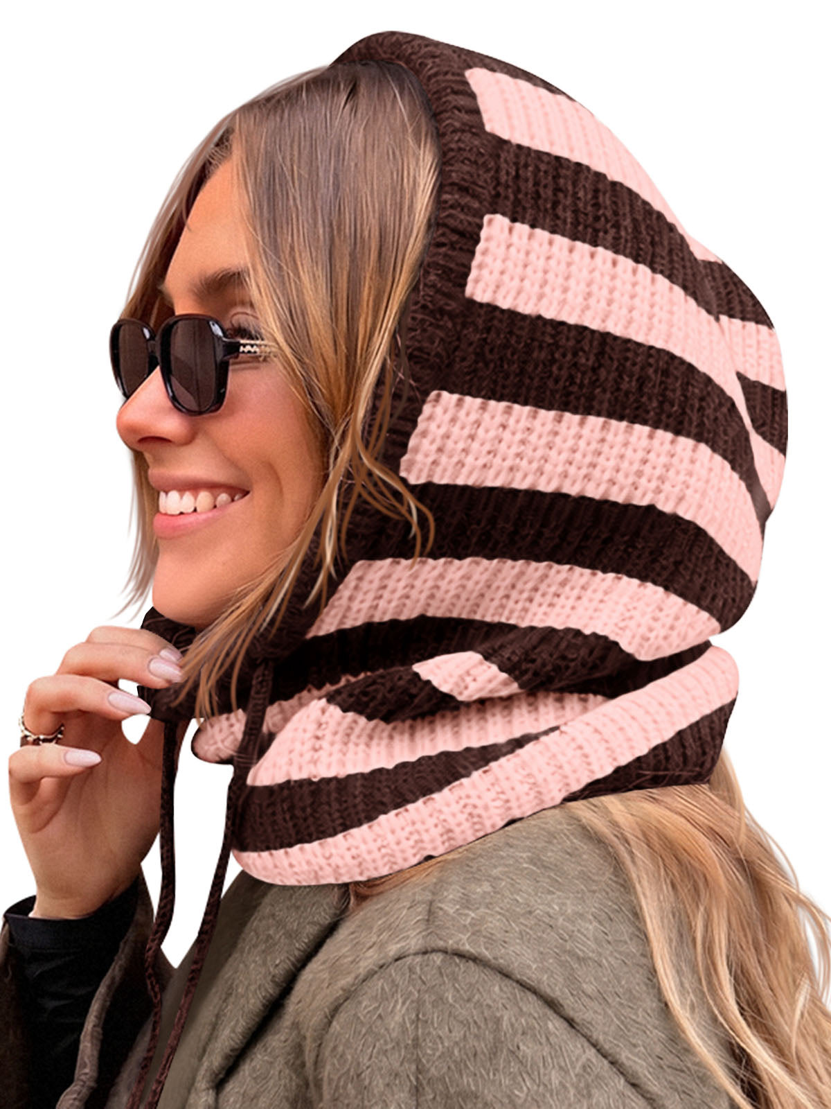 usvara Women Knit Balaclava Drawstring