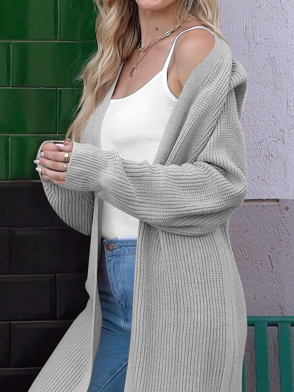 usvara Women Open Front Knit Cardigan