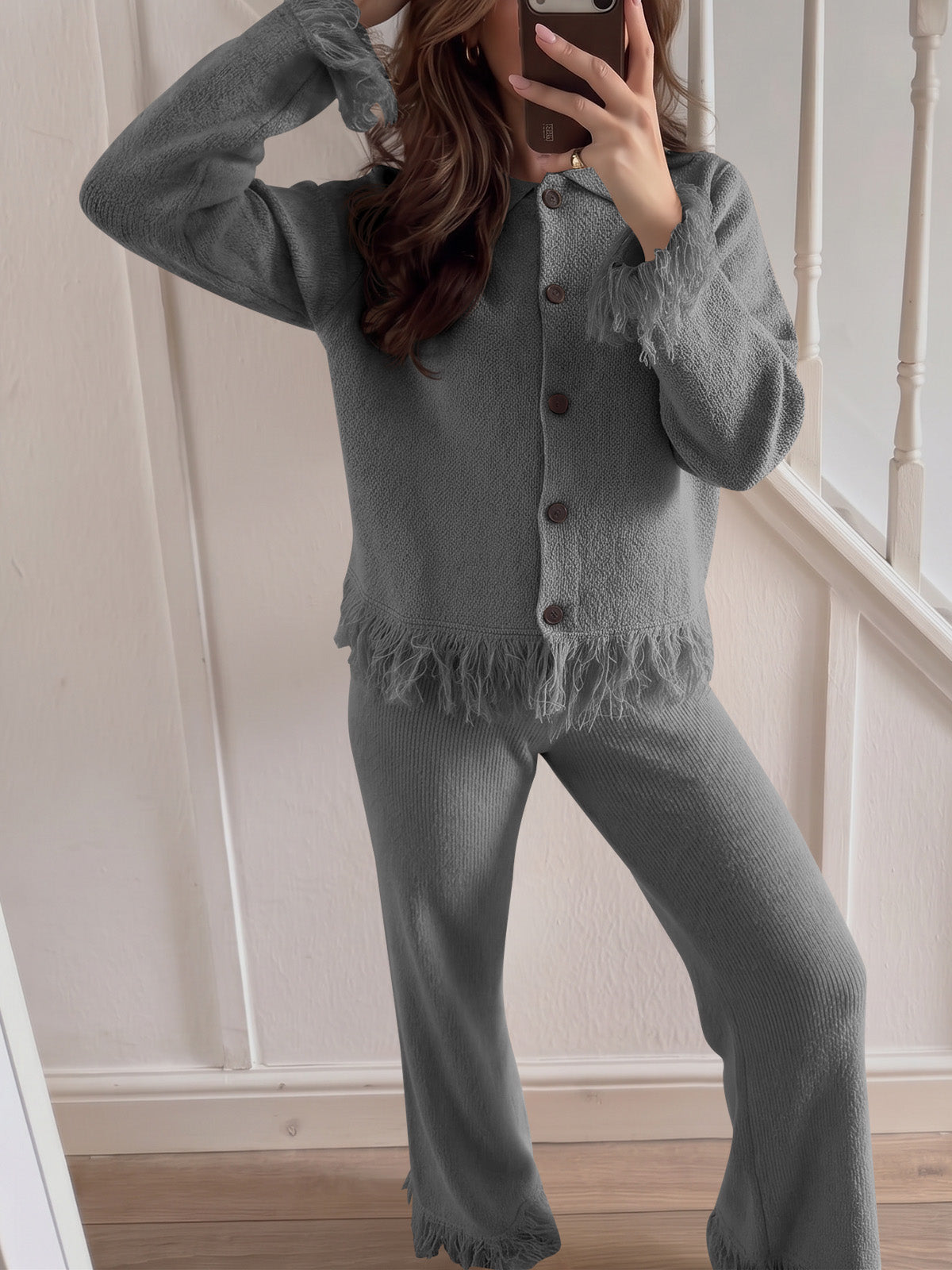 usvara Womens Fringe Sweater Sets