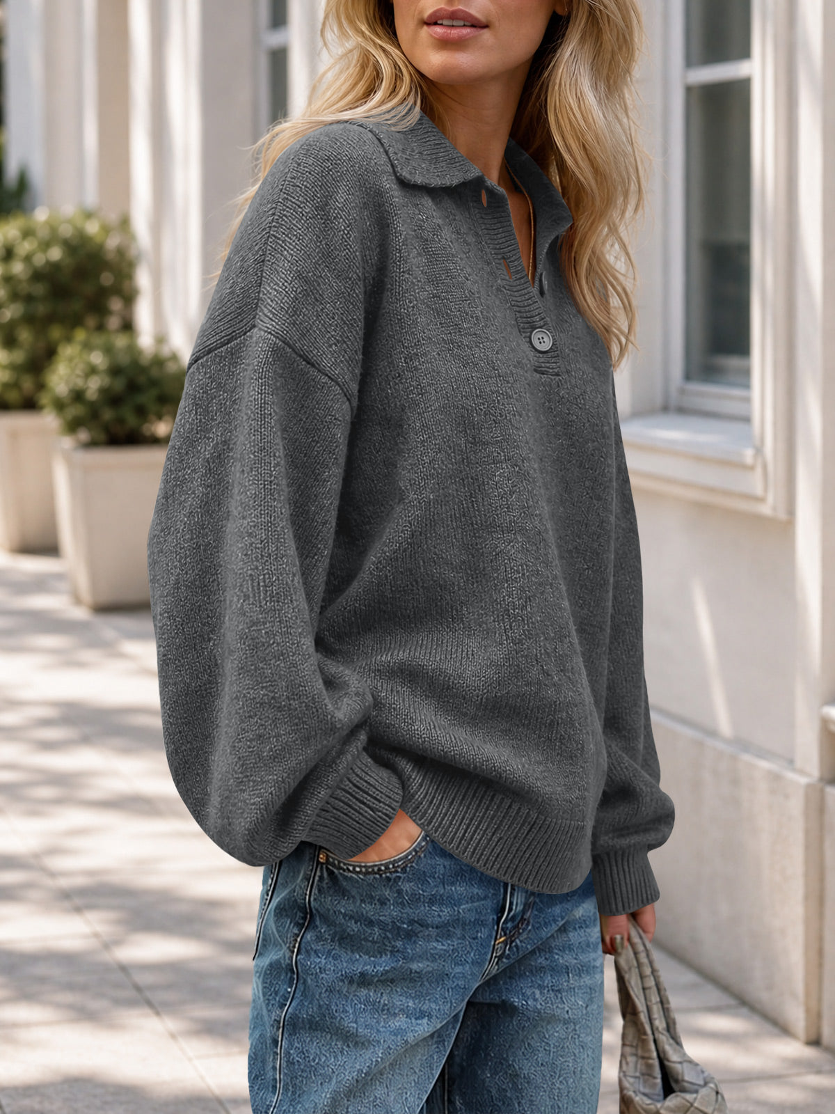 usvara Womens Polo V Neck Sweater