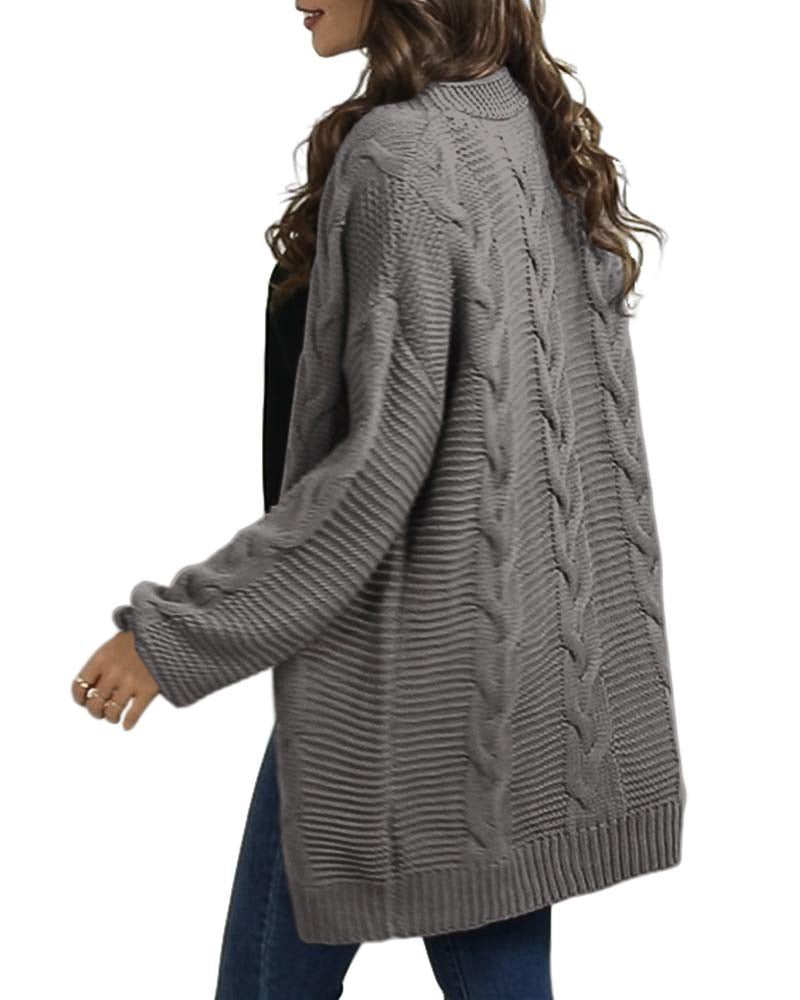 usvara Women Oversized Chunky Cable Knit Cardigan