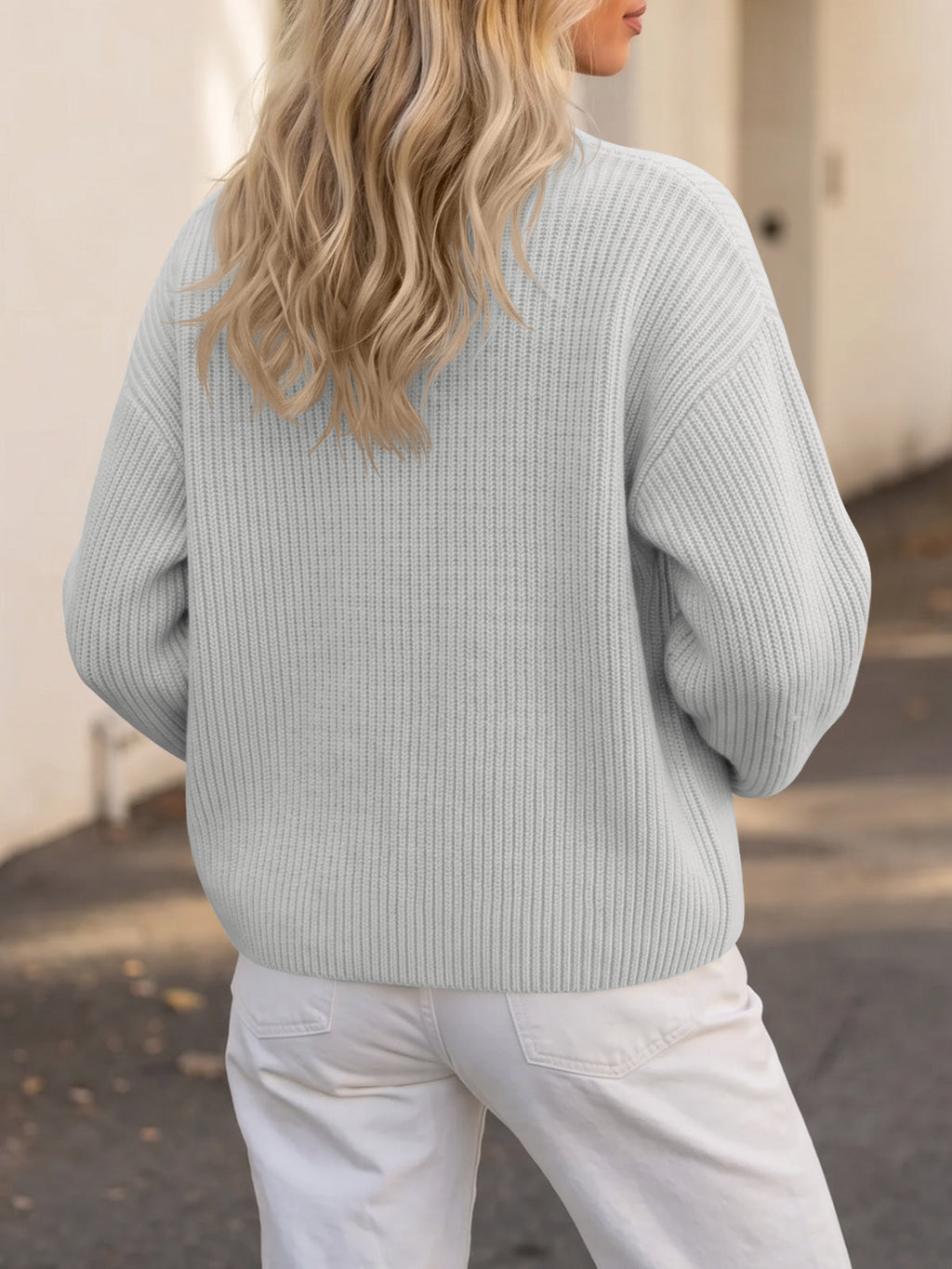 usvara Women Zip Up Chunky Knit Sweater