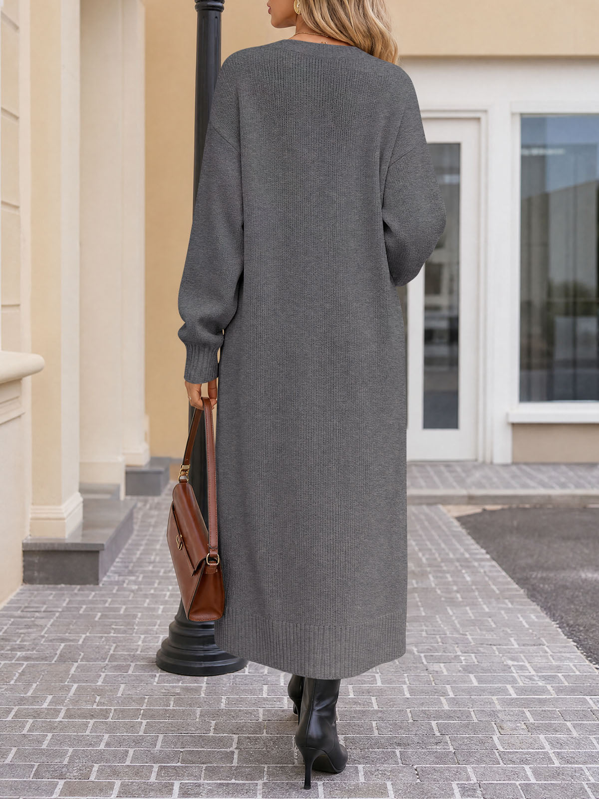 usvara Women Long Sleeve Maxi Sweater Dress