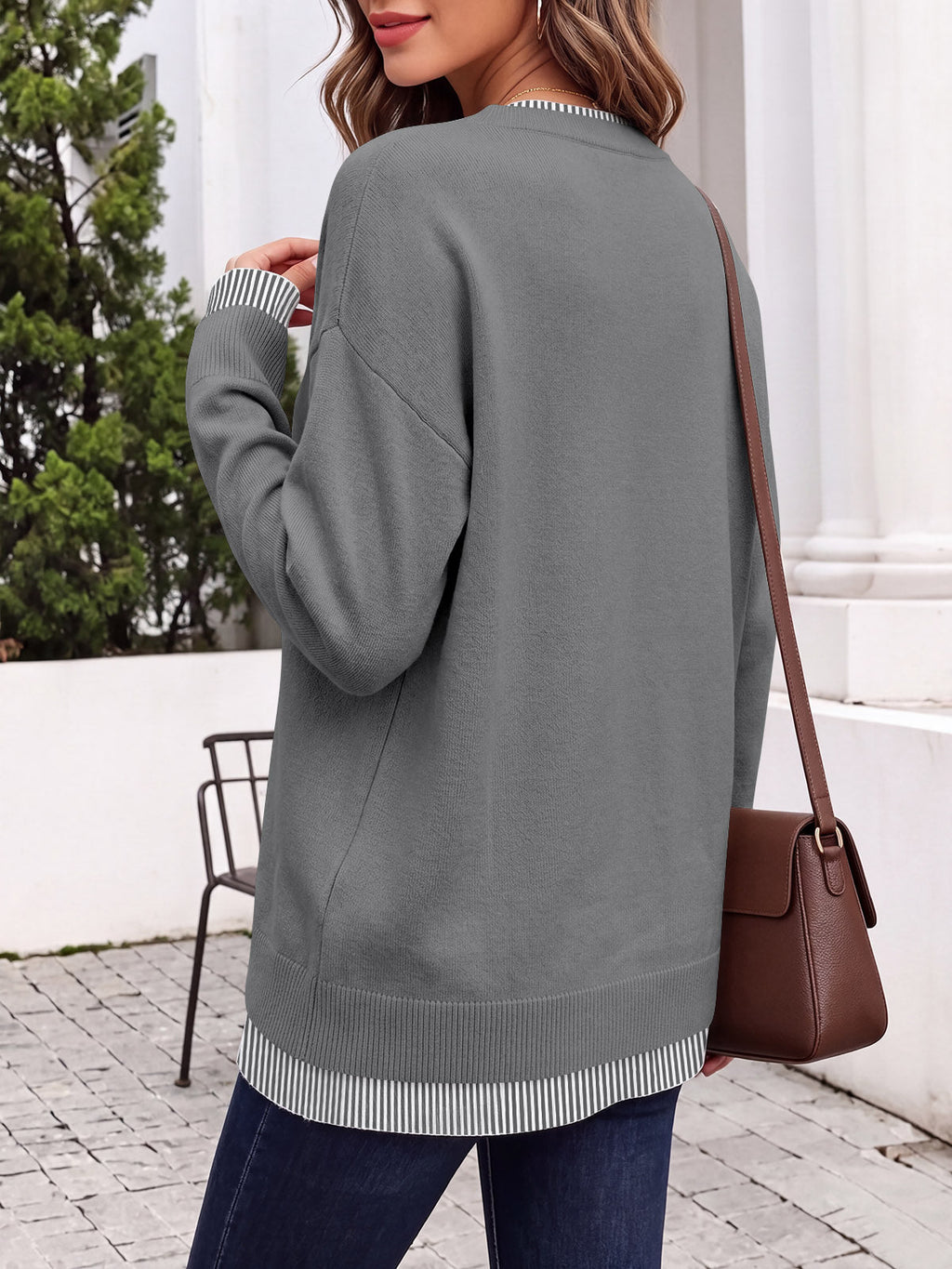 usvara Womens Crewneck Long Sleeve Sweater