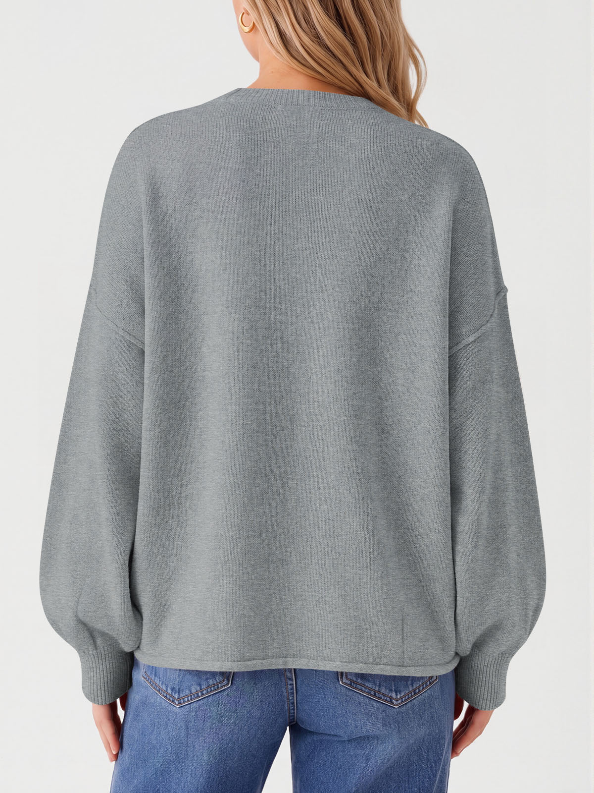 usvara Womens Oversized Crewneck Knit Pullover Tops