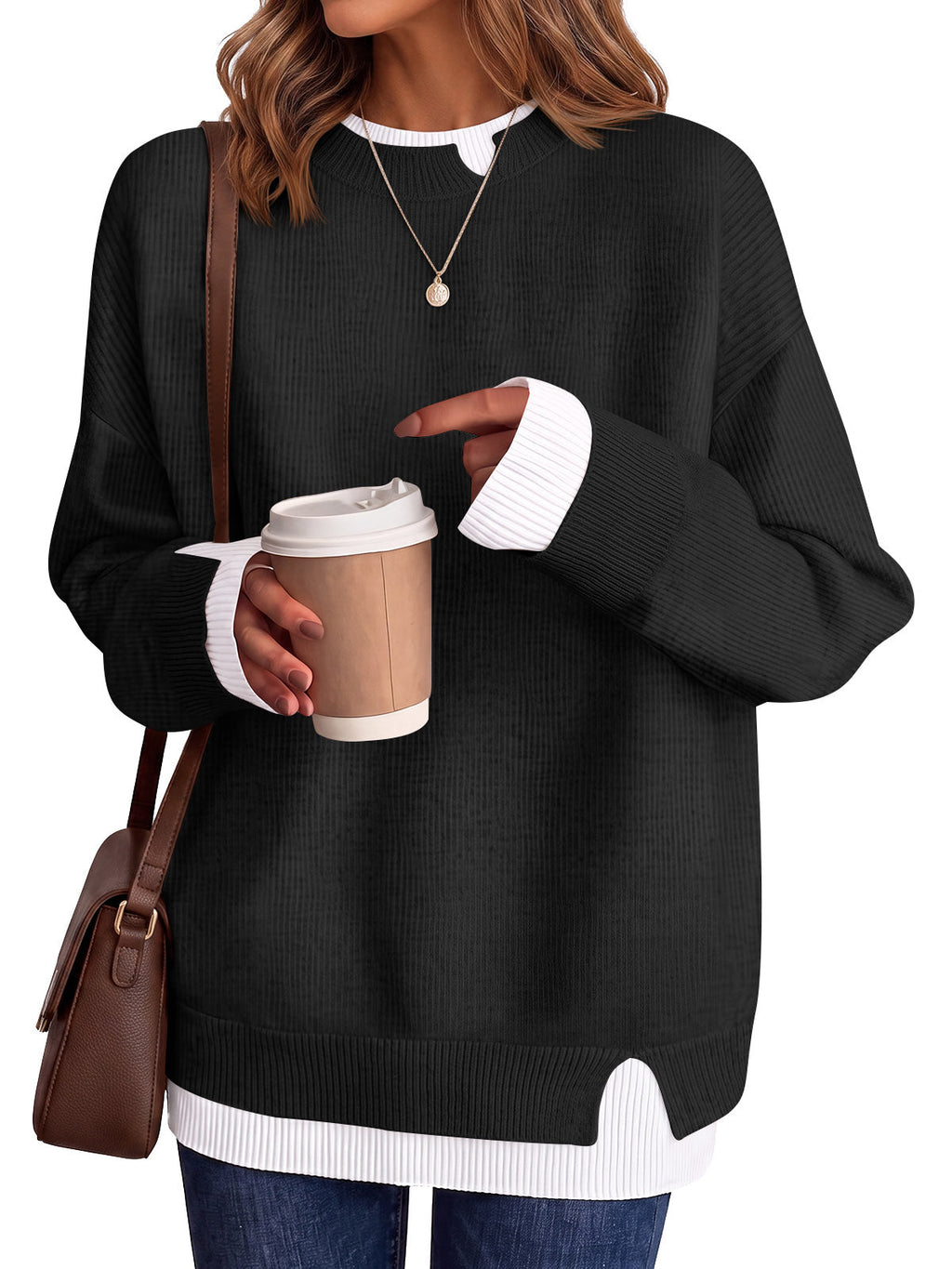 usvara Womens Fall Crewneck Pullover Sweater