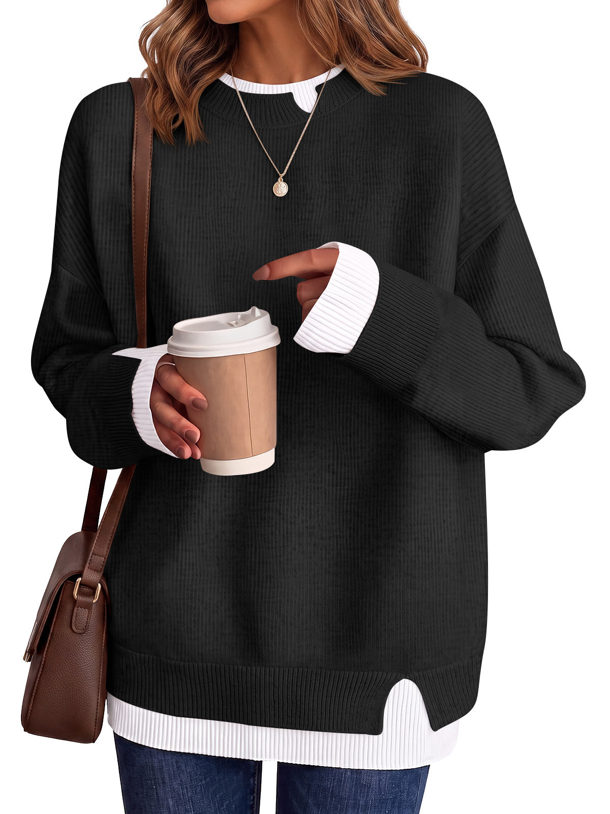 usvara Womens Fall Crewneck Pullover Sweater