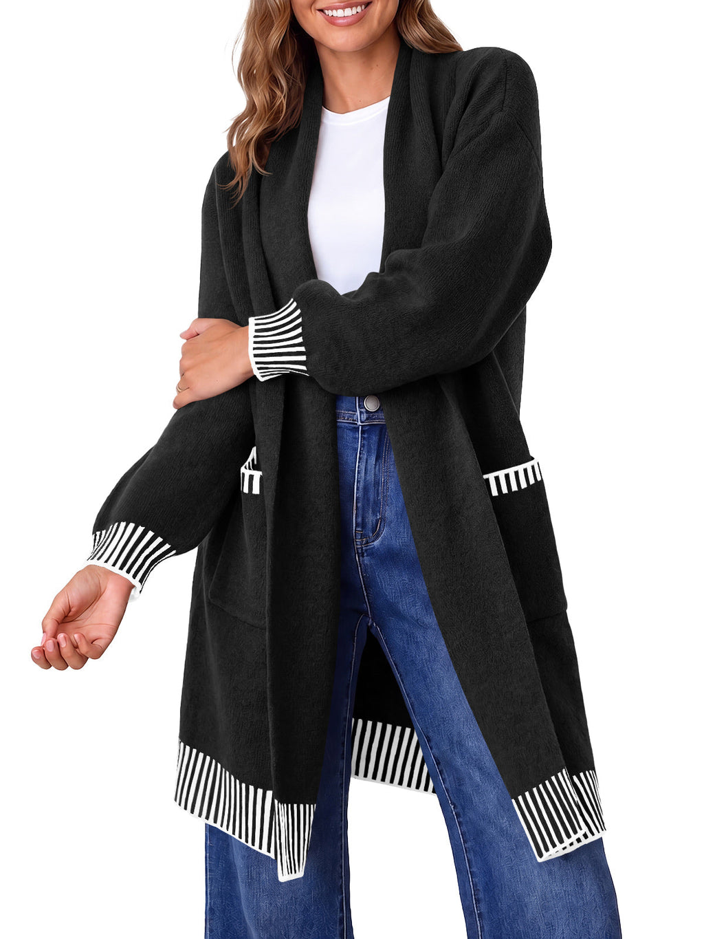 usvara Womens Fall Oversized Cardigan with Pockets