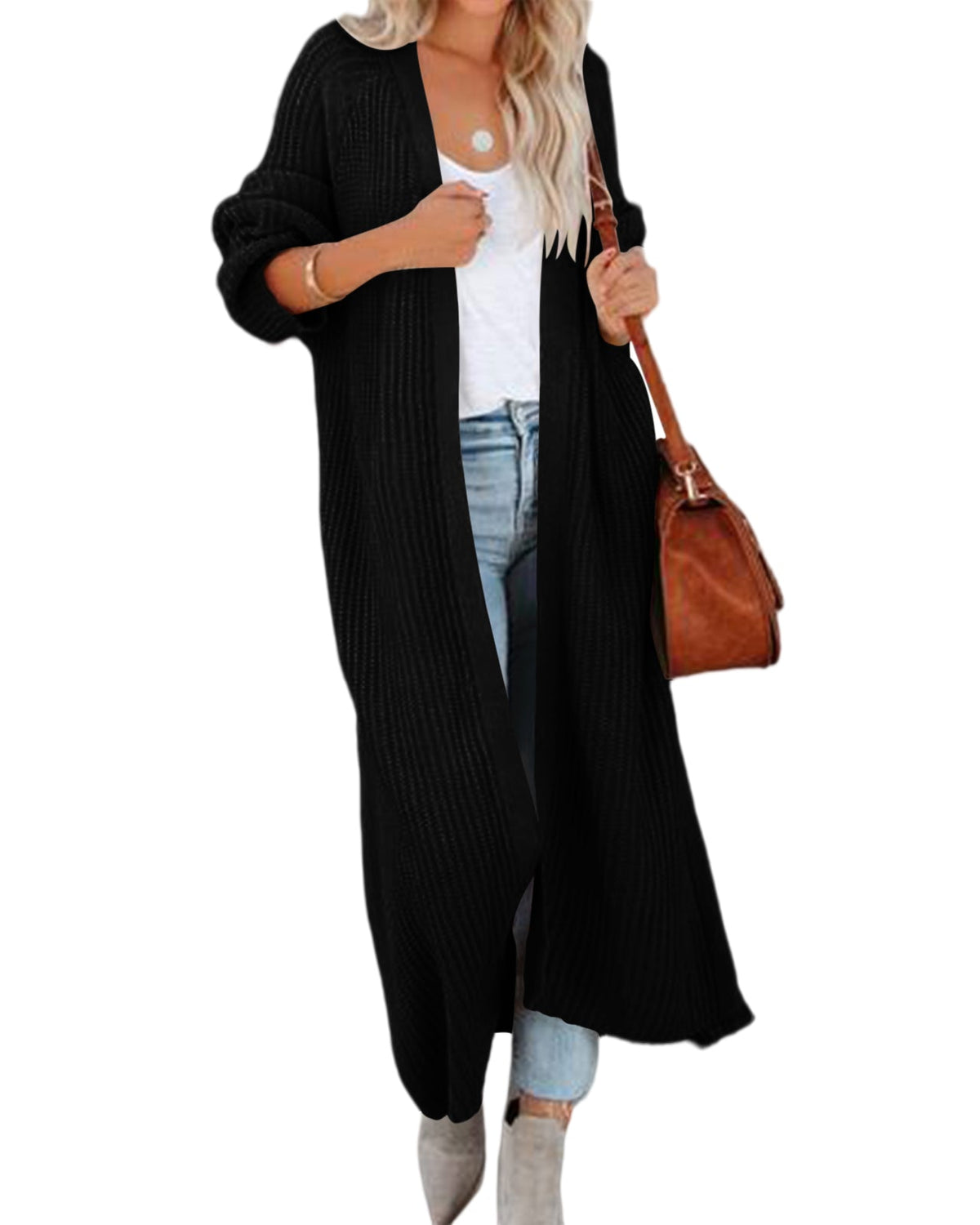 usvara Women Open Front Knit Cardigan