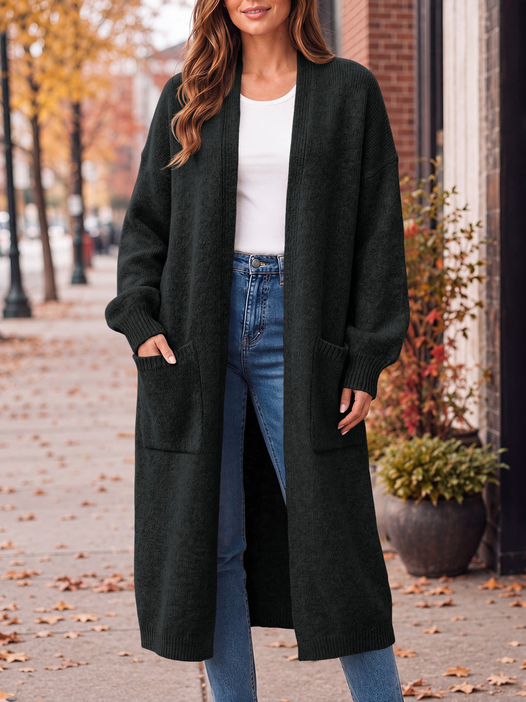 usvara Womens Oversized Open Front Cardigan