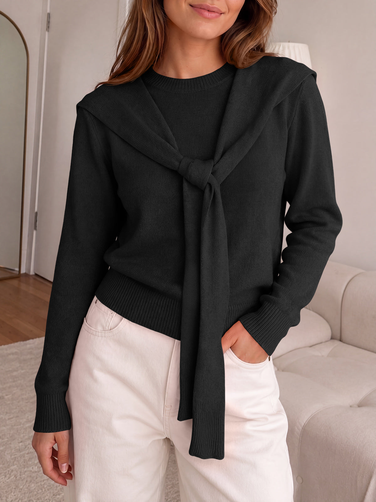 usvara Women Crew Neck Pullover Sweaters