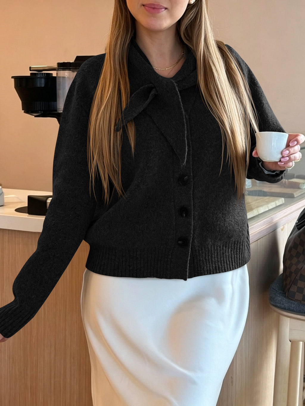 usvara Women Button Up Knit Cardigan