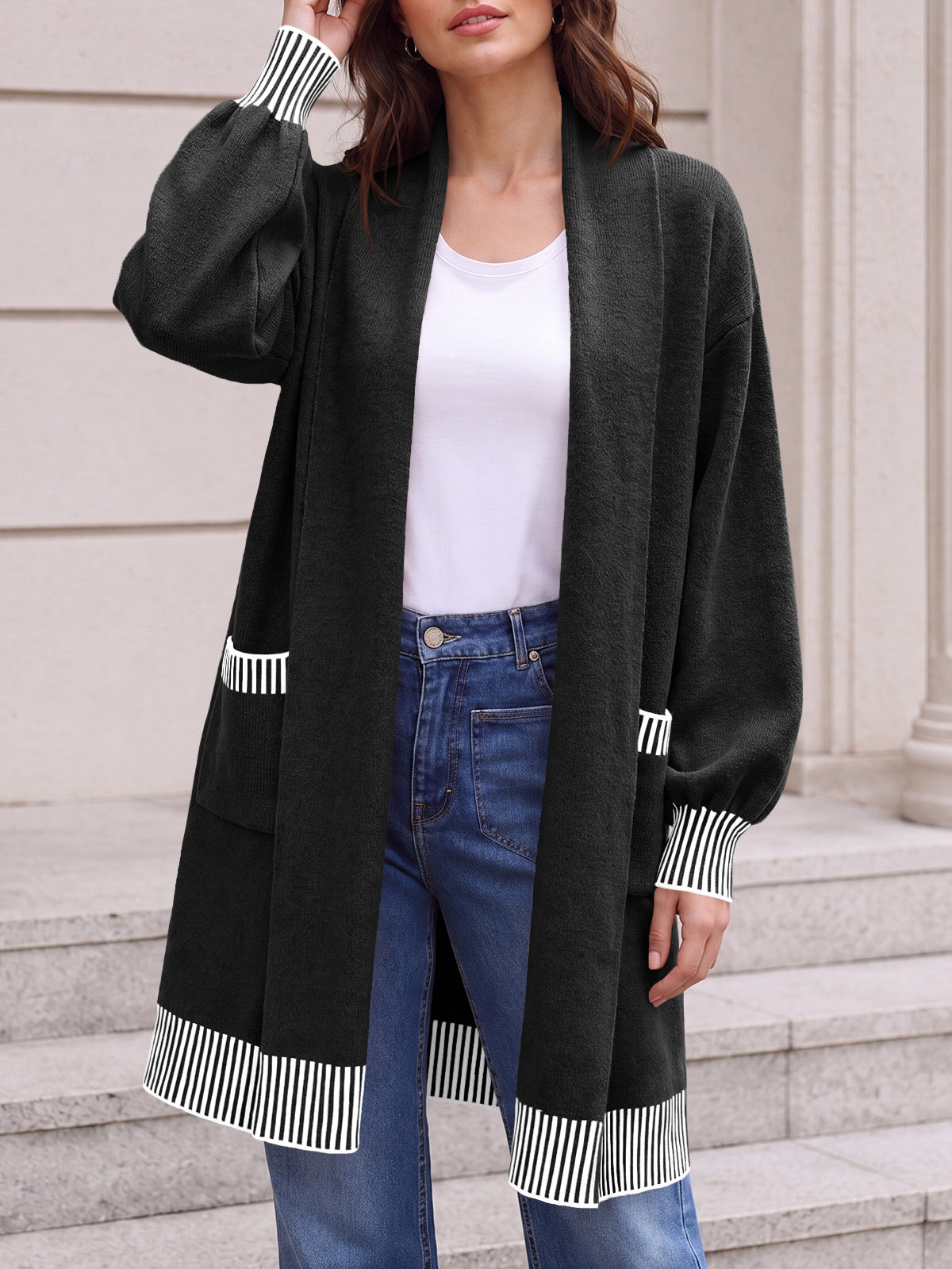 usvara Womens Fall Oversized Cardigan with Pockets