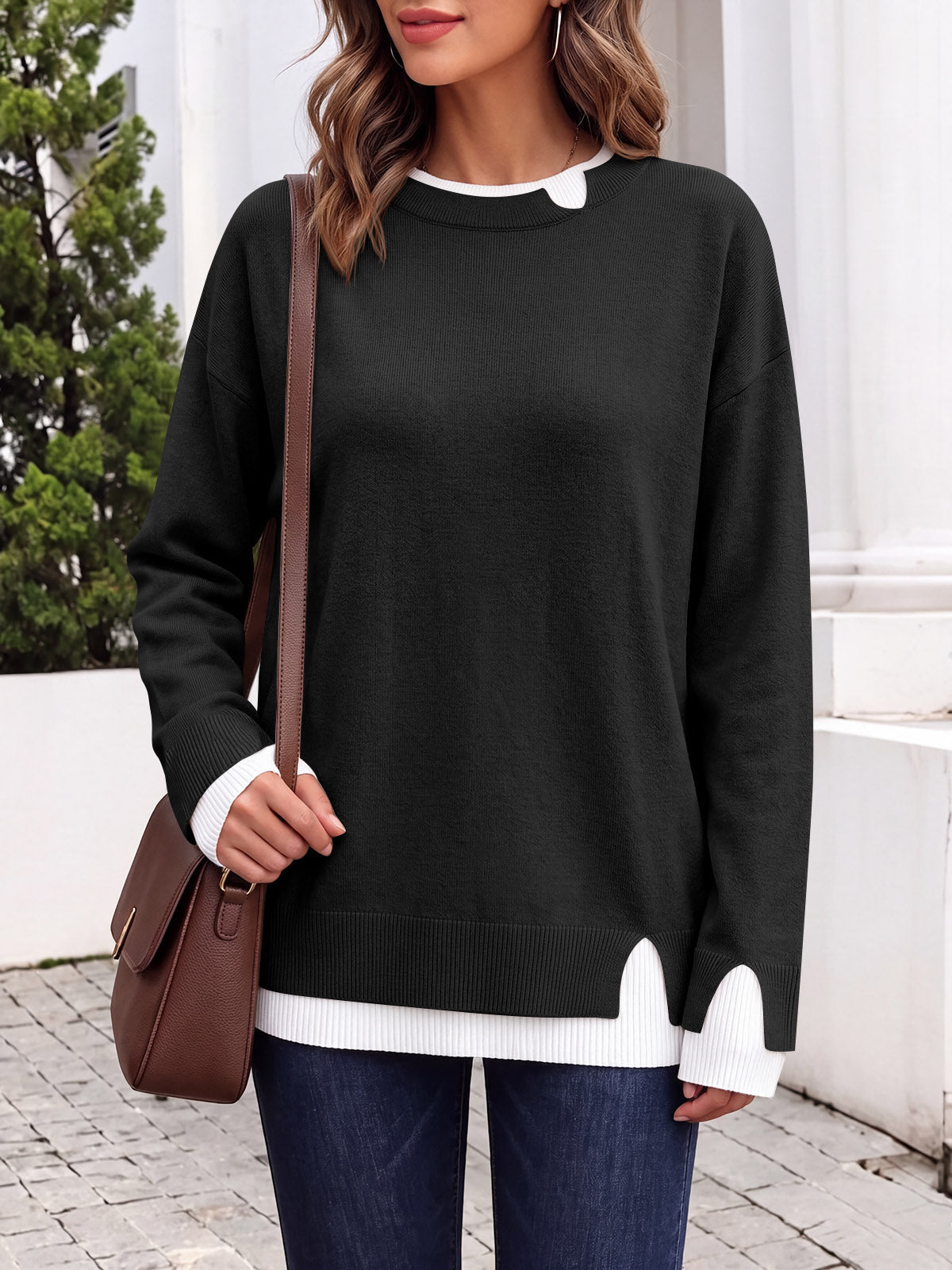 usvara Womens Fall Crewneck Pullover Sweater