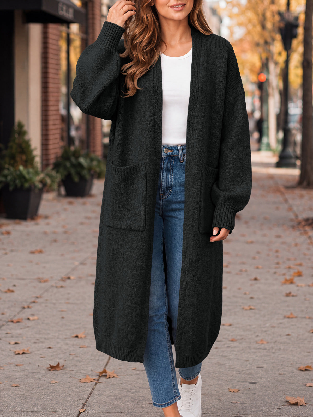 usvara Womens Oversized Open Front Cardigan