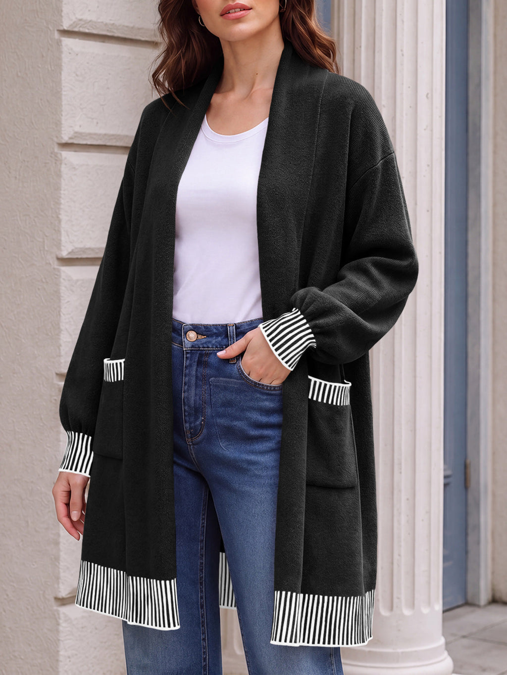 usvara Womens Fall Oversized Cardigan with Pockets