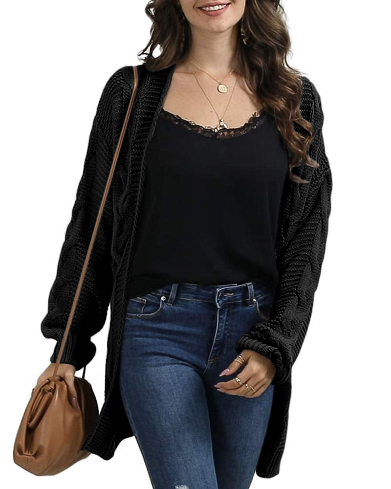usvara Women Oversized Chunky Cable Knit Cardigan