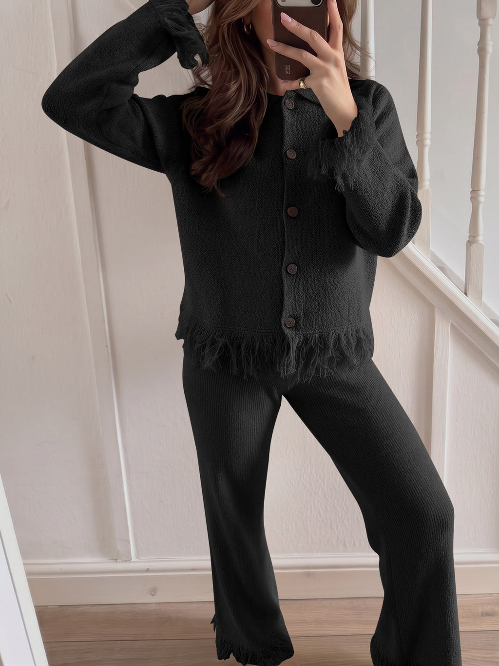 usvara Womens Fringe Sweater Sets