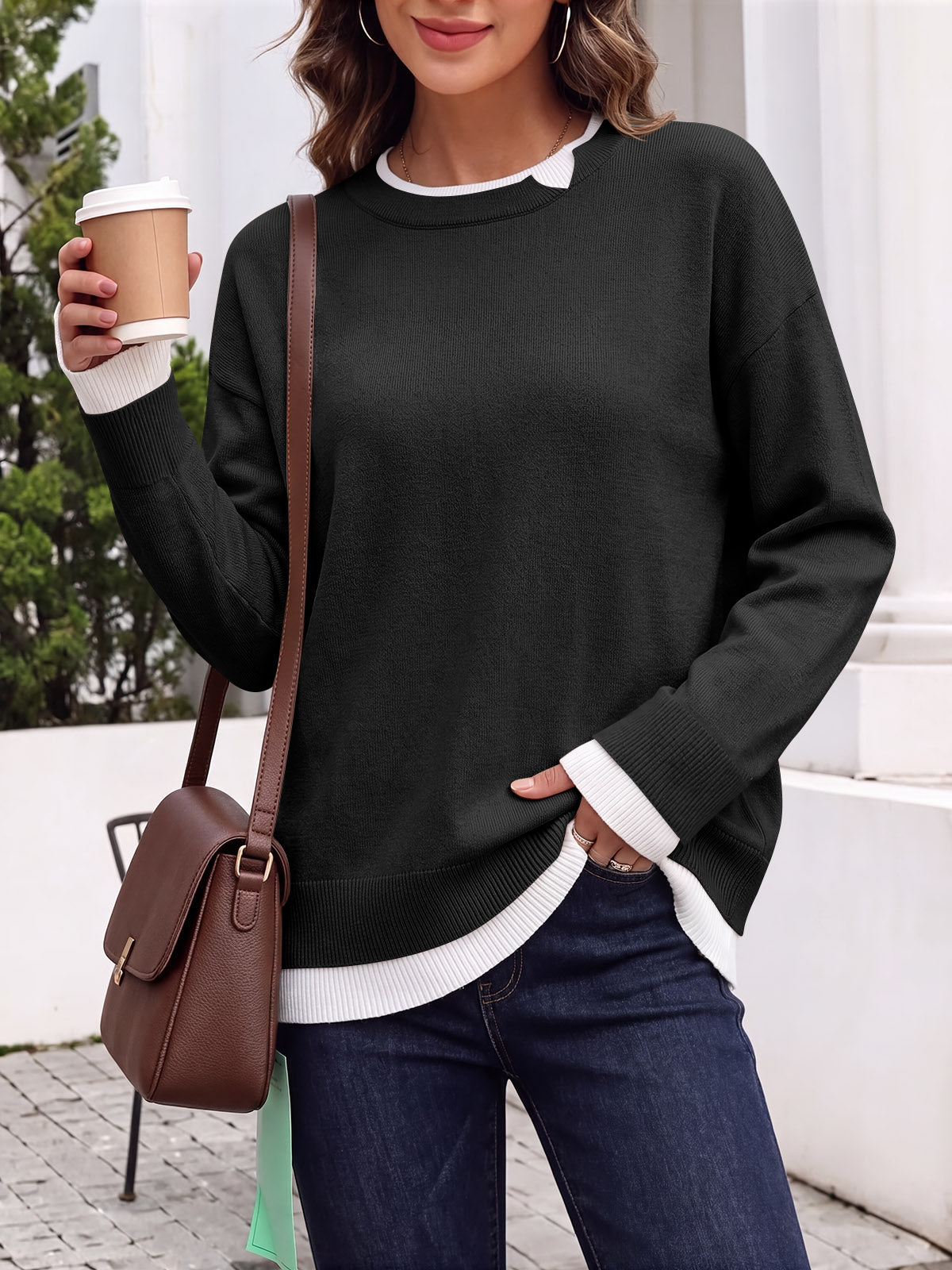 usvara Womens Fall Crewneck Pullover Sweater