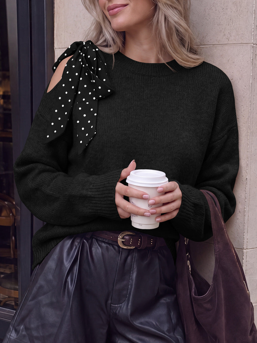 usvara Womens One Shoulder Sweater Tops