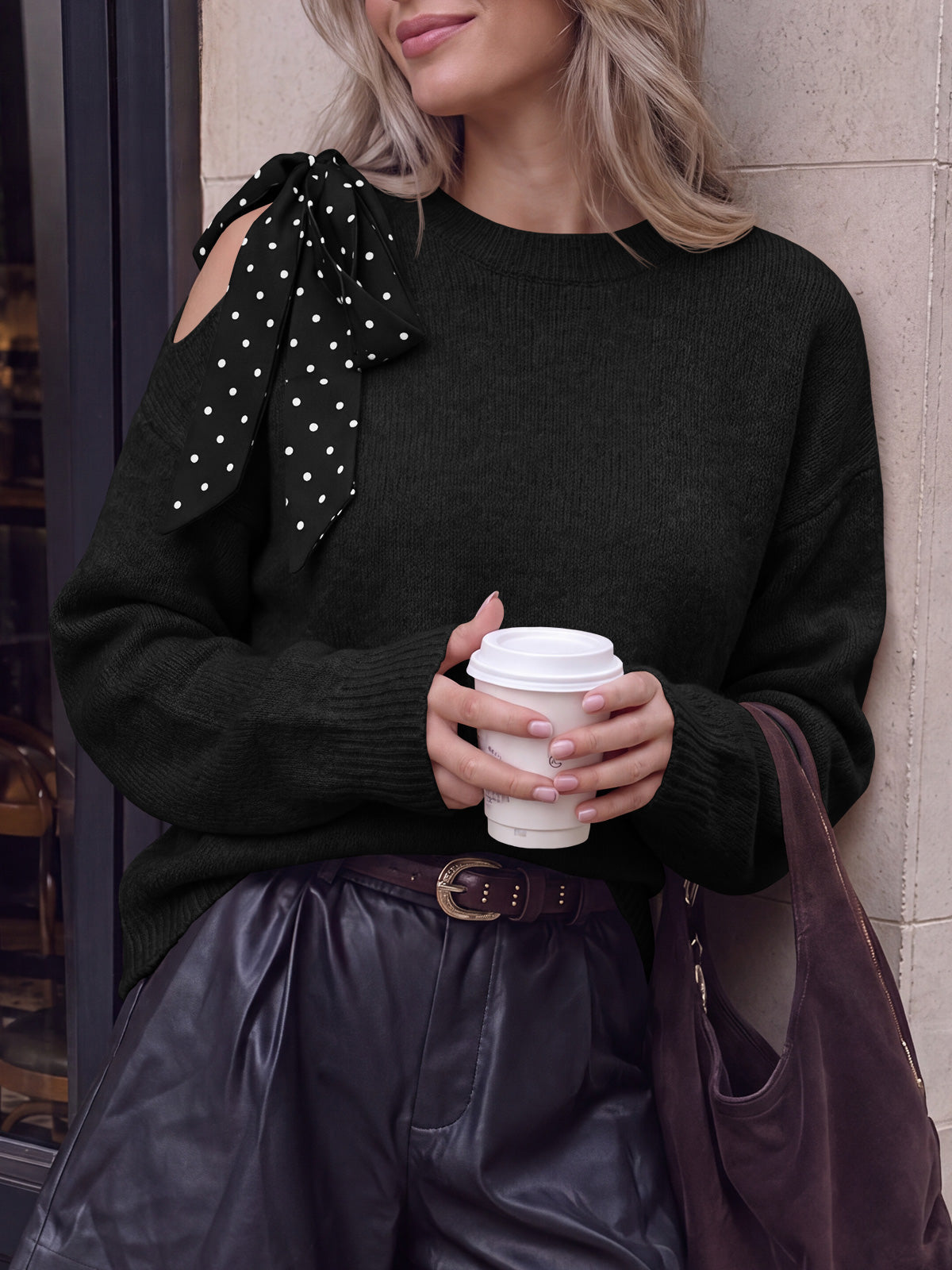 usvara Womens One Shoulder Sweater Tops