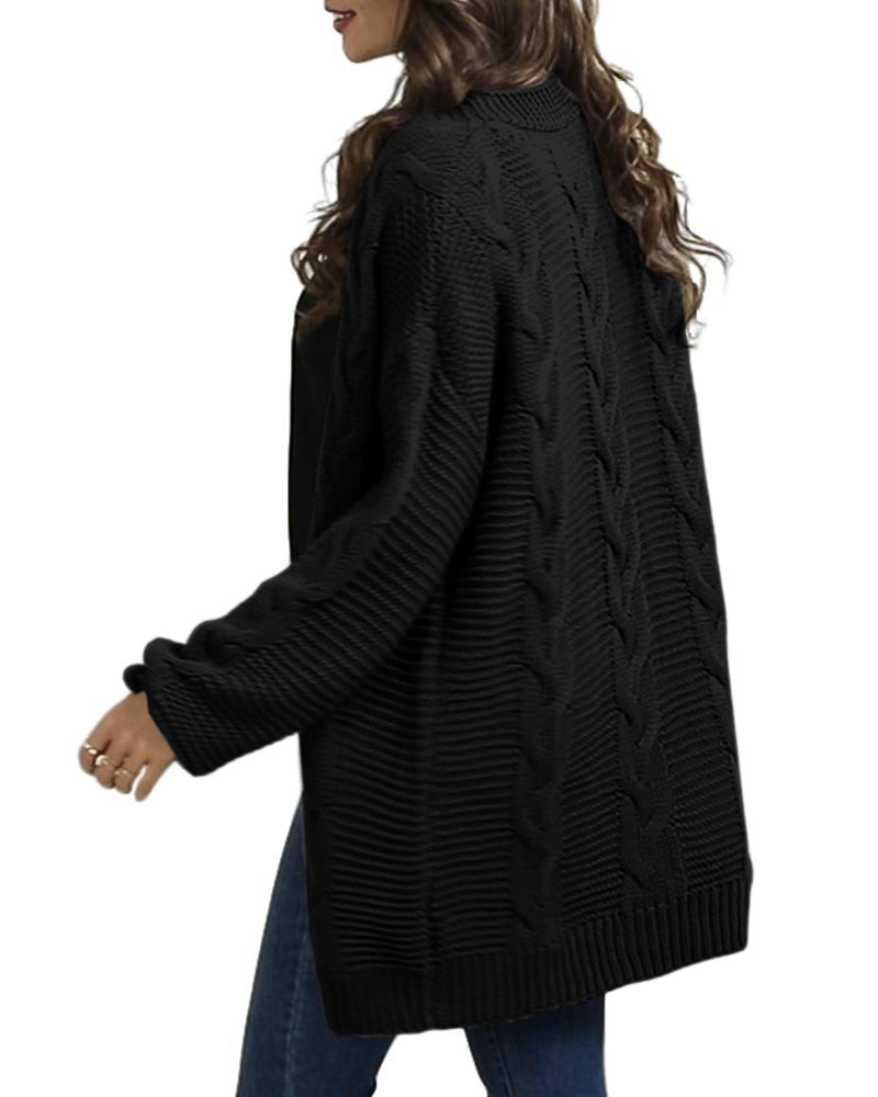 usvara Women Oversized Chunky Cable Knit Cardigan
