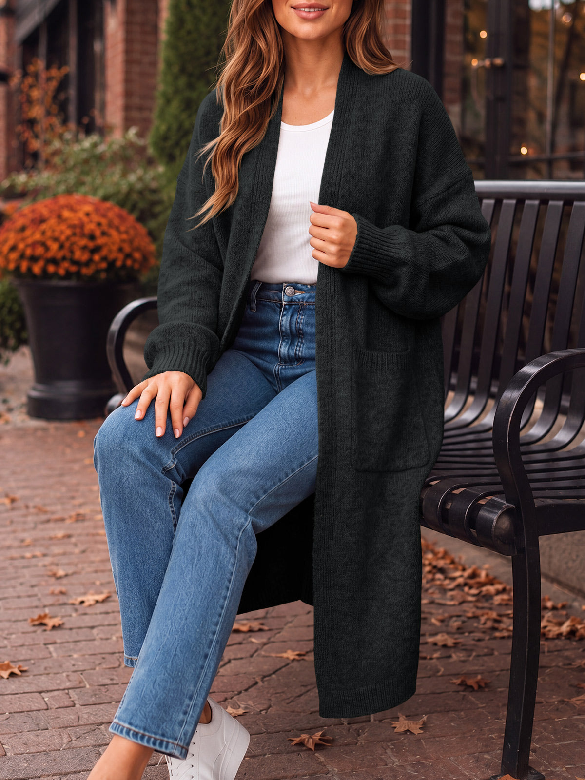 usvara Womens Oversized Open Front Cardigan