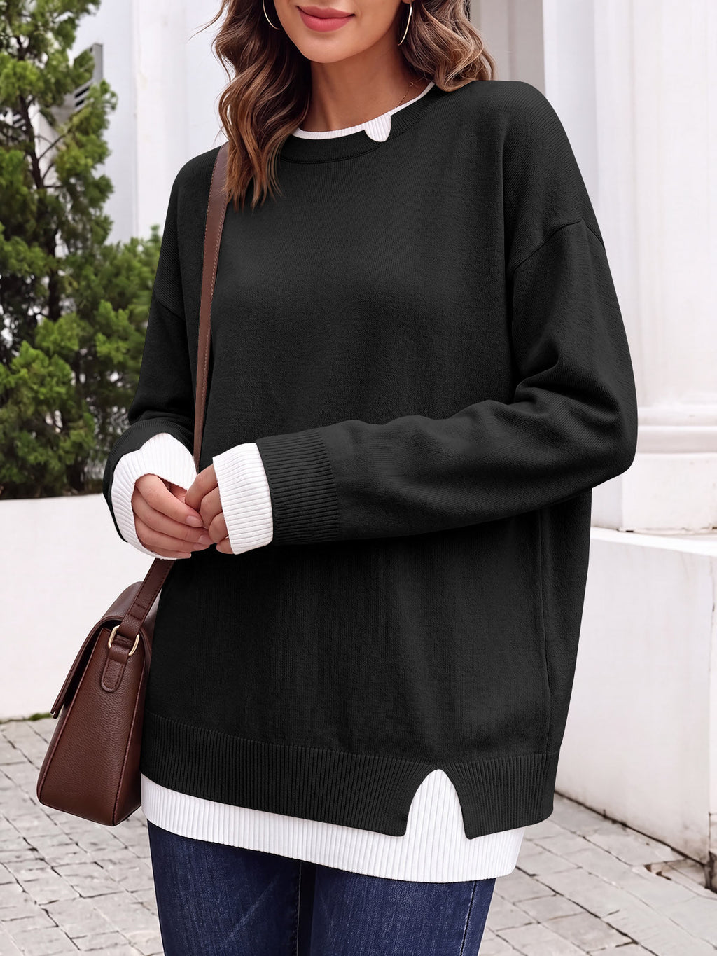 usvara Womens Fall Crewneck Pullover Sweater