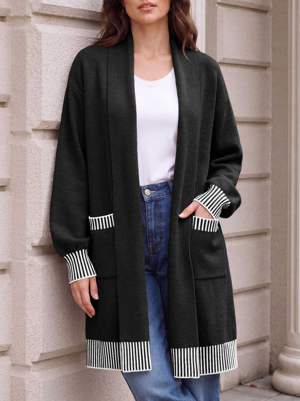 usvara Womens Fall Oversized Cardigan with Pockets