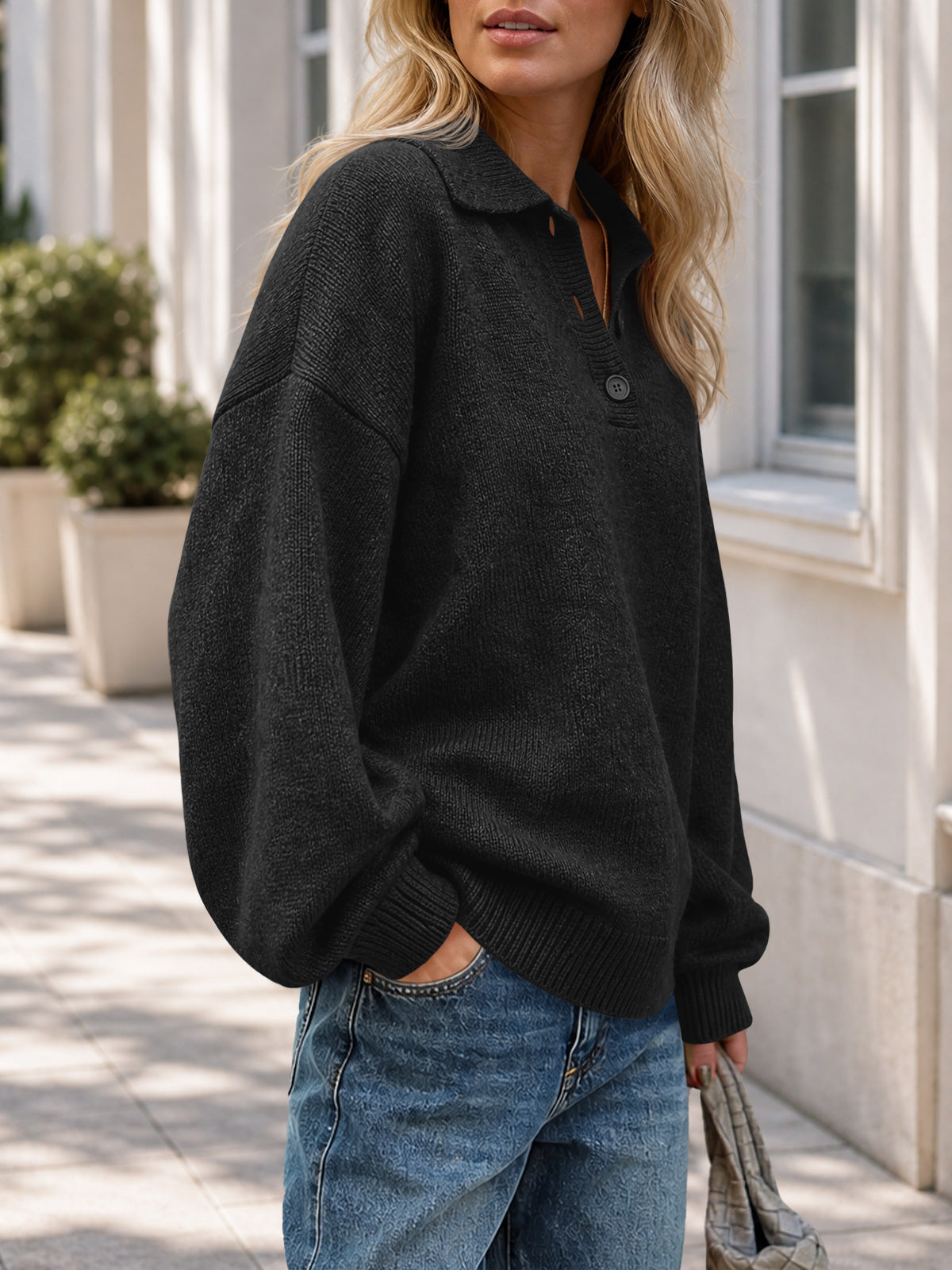 usvara Womens Polo V Neck Sweater