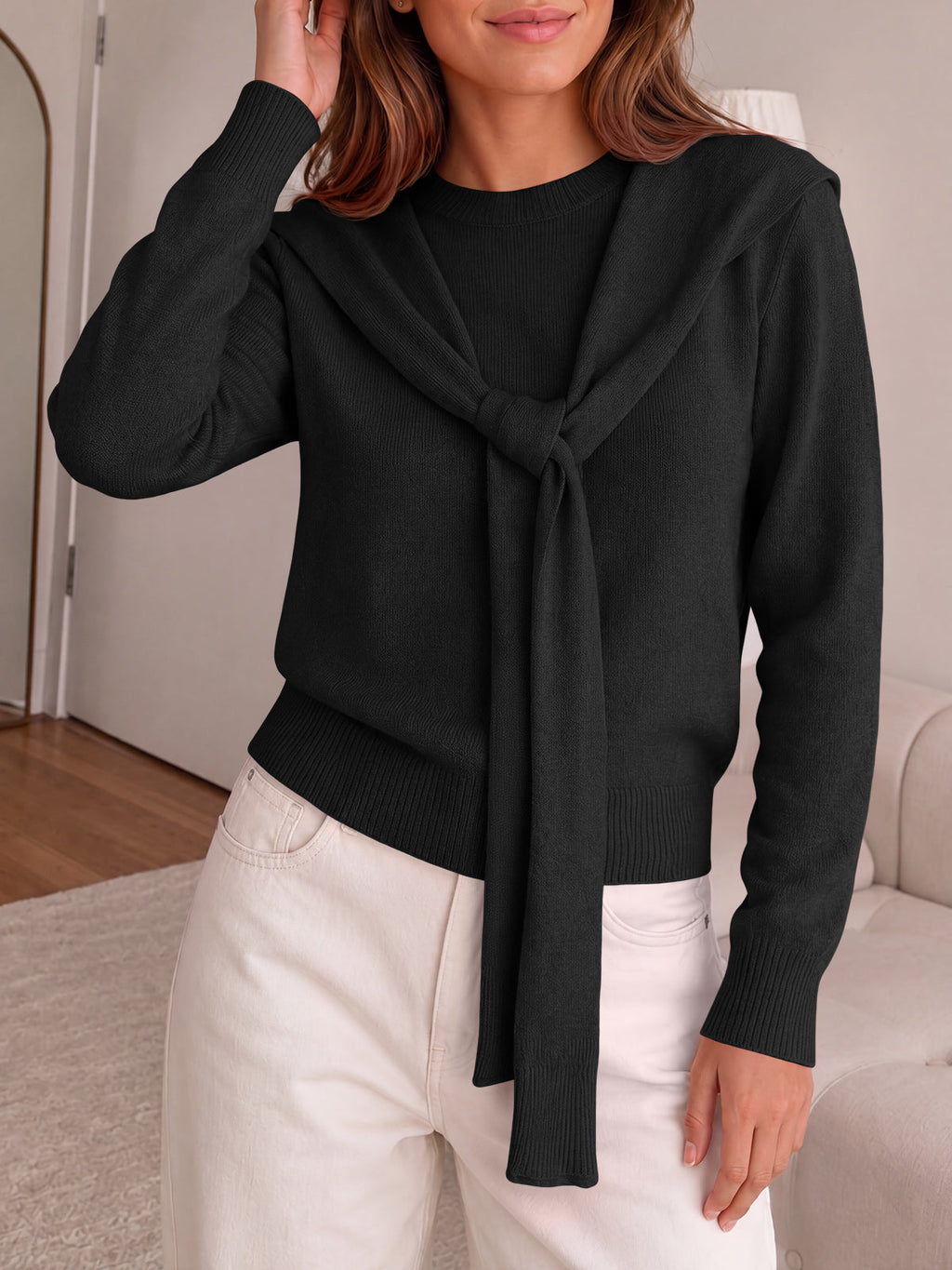 usvara Women Crew Neck Pullover Sweaters