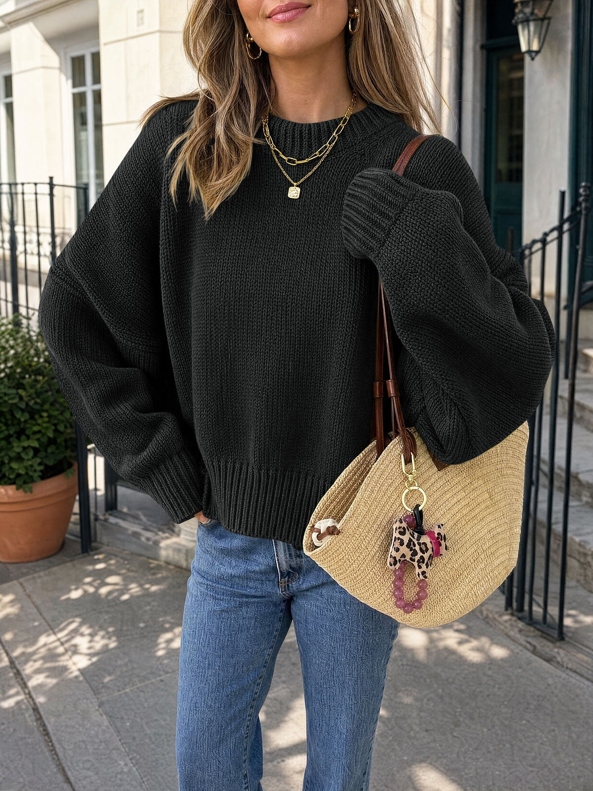 usvara Womens Oversized Chunky Knit Sweater