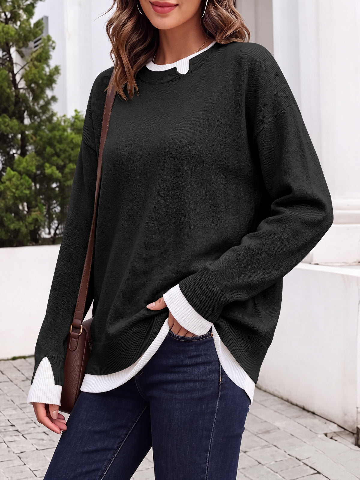 usvara Womens Fall Crewneck Pullover Sweater
