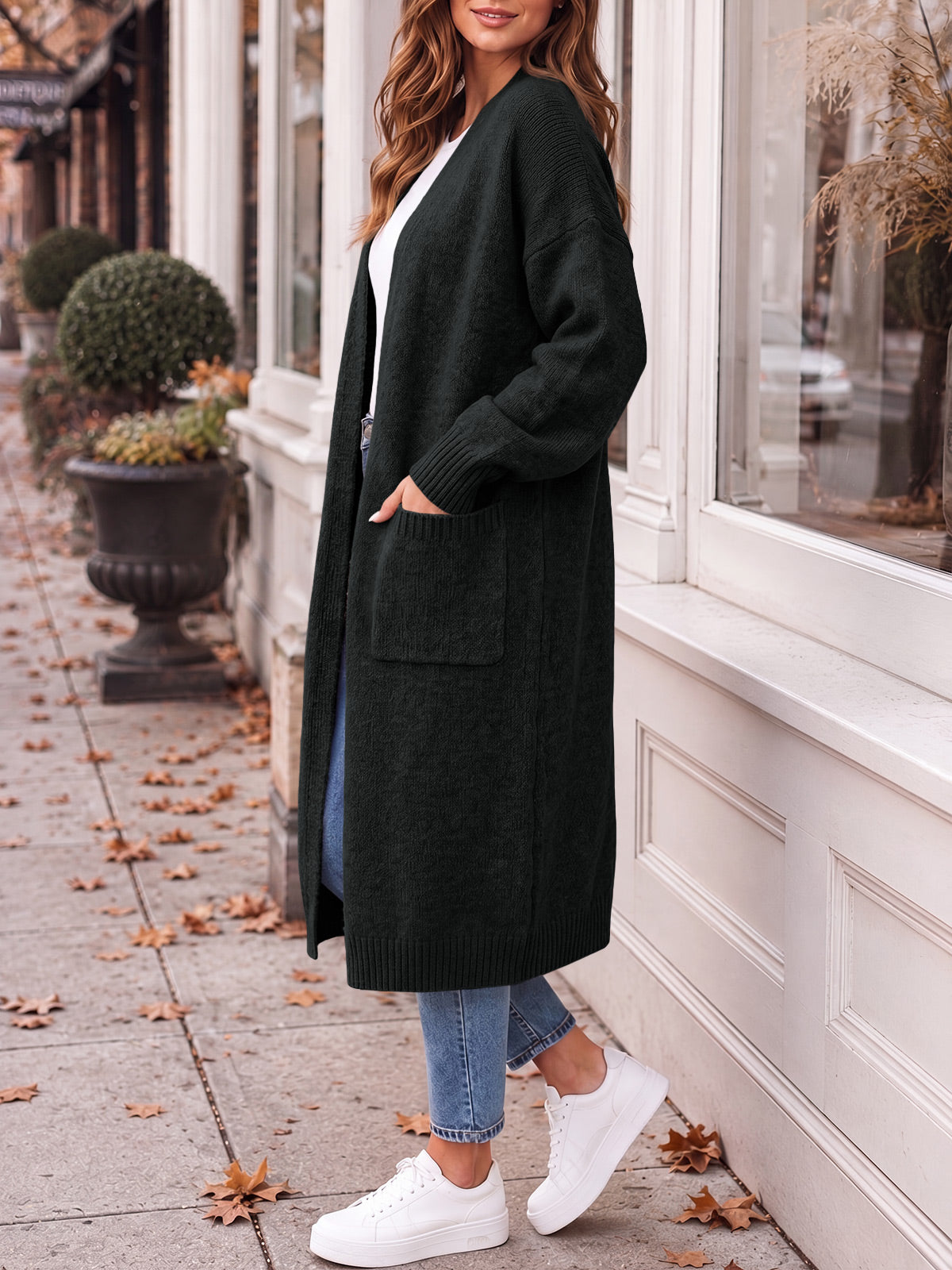 usvara Womens Oversized Open Front Cardigan