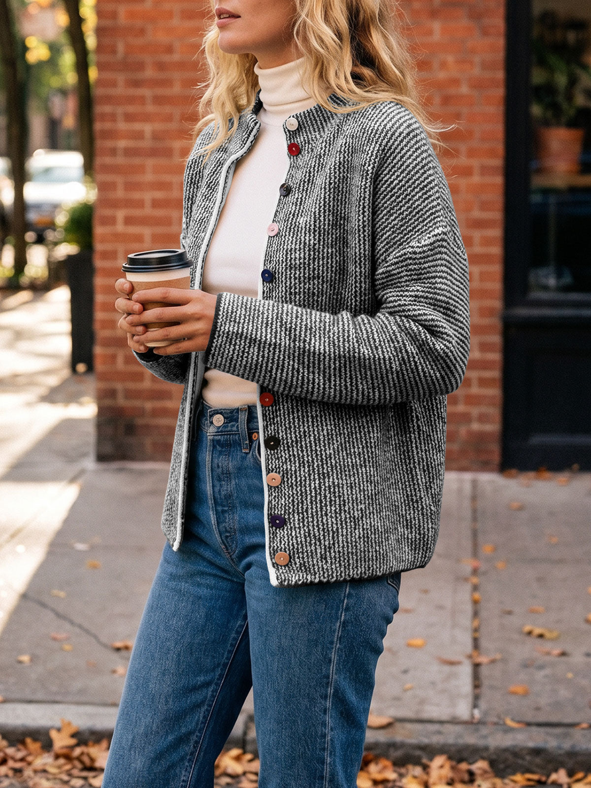 usvara Women Button Up Knit Sweater