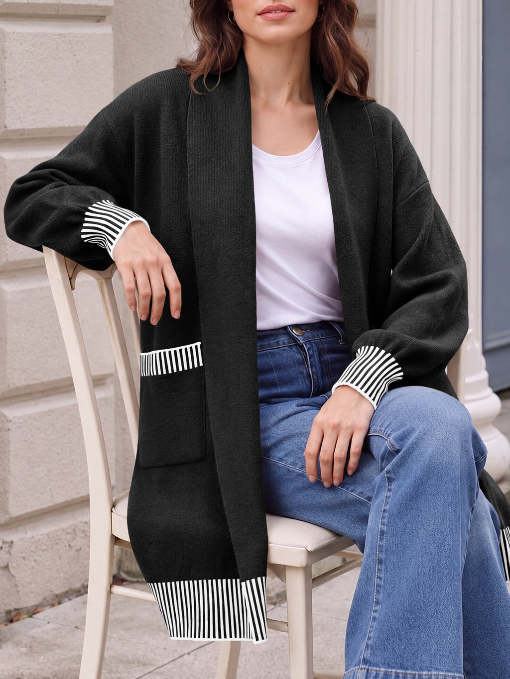 usvara Womens Fall Oversized Cardigan with Pockets