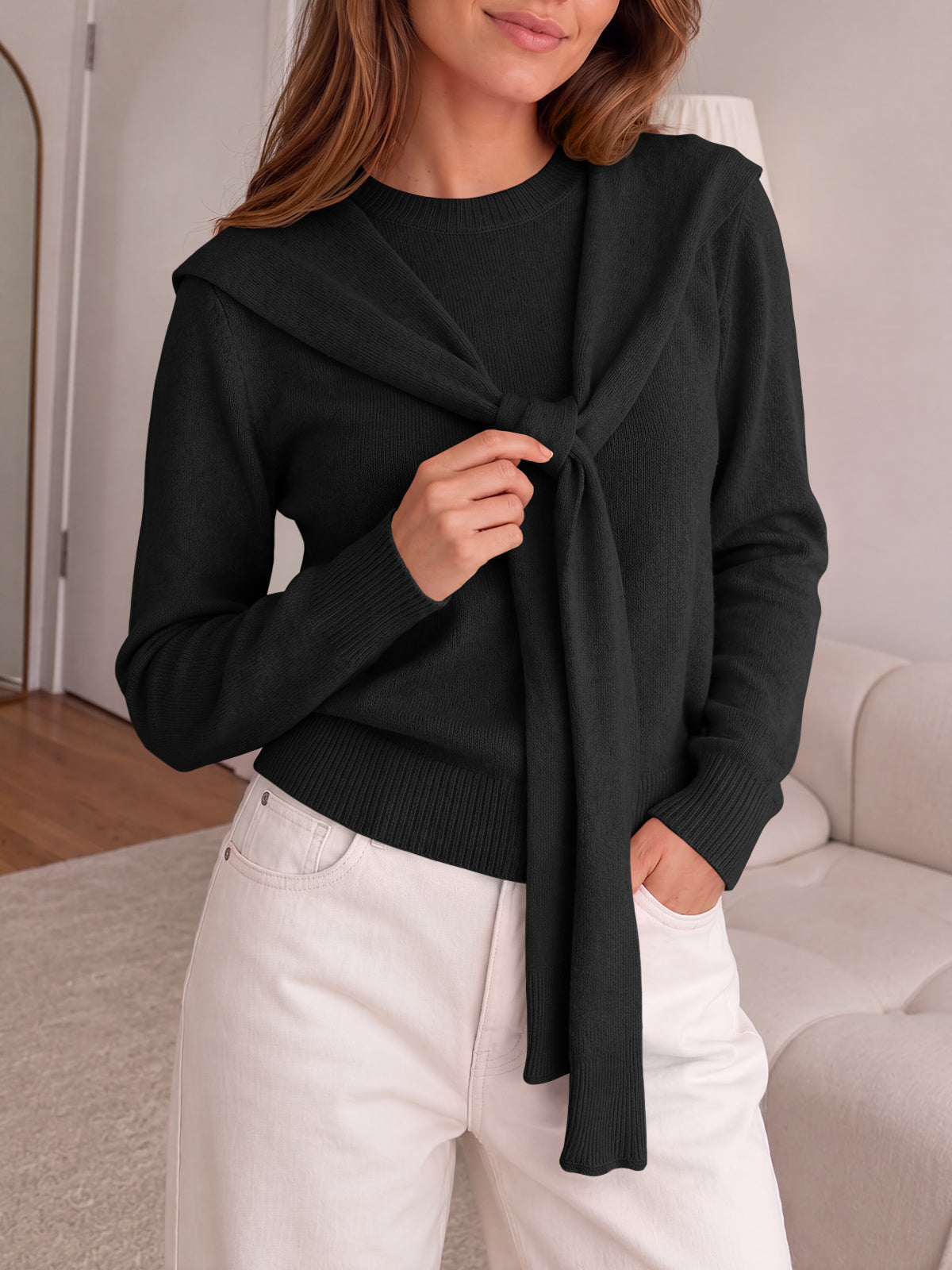 usvara Women Crew Neck Pullover Sweaters