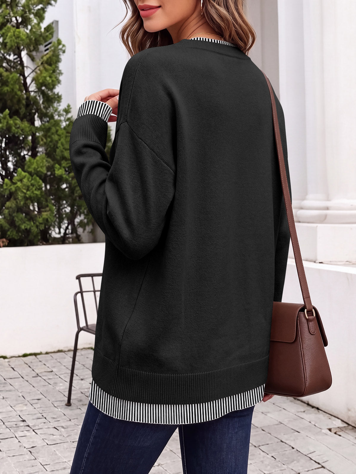 usvara Womens Crewneck Long Sleeve Sweater
