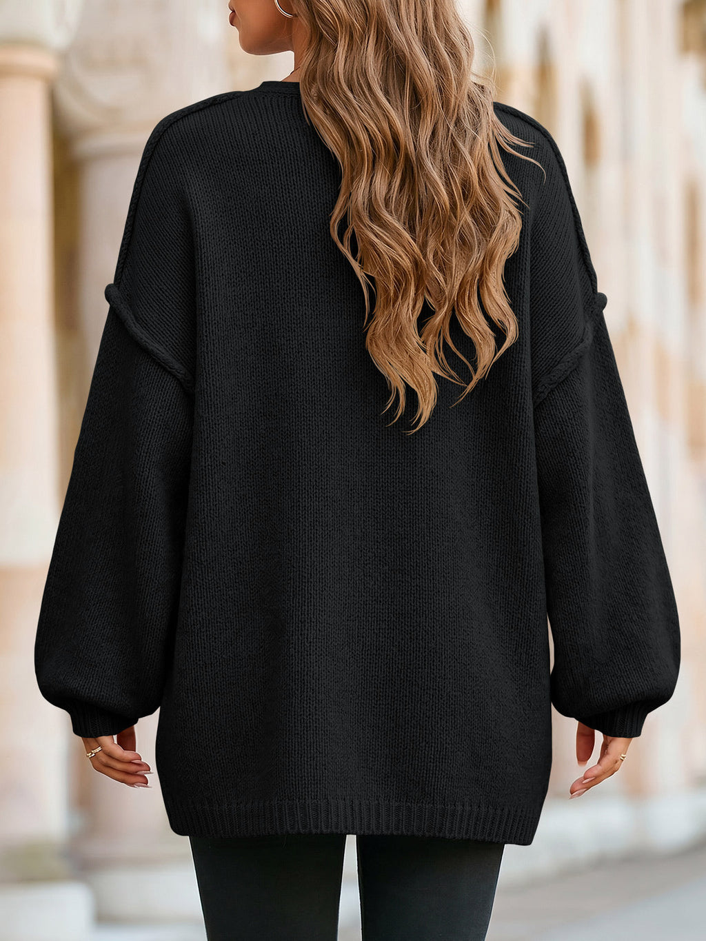 usvara Womens V Neck Loose Button Cardigan
