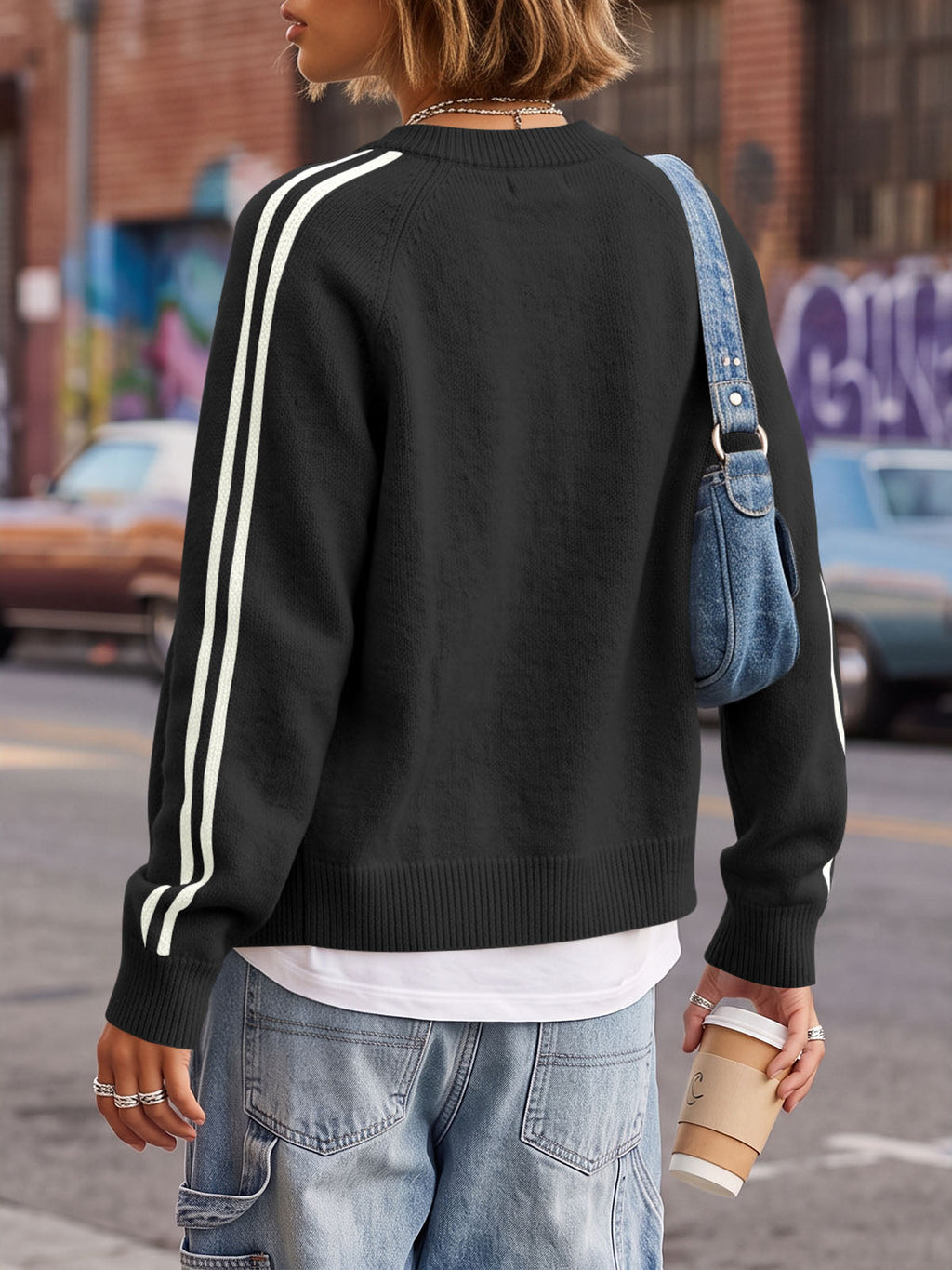 usvara Womens Zip Up Crew Neck Cardigan