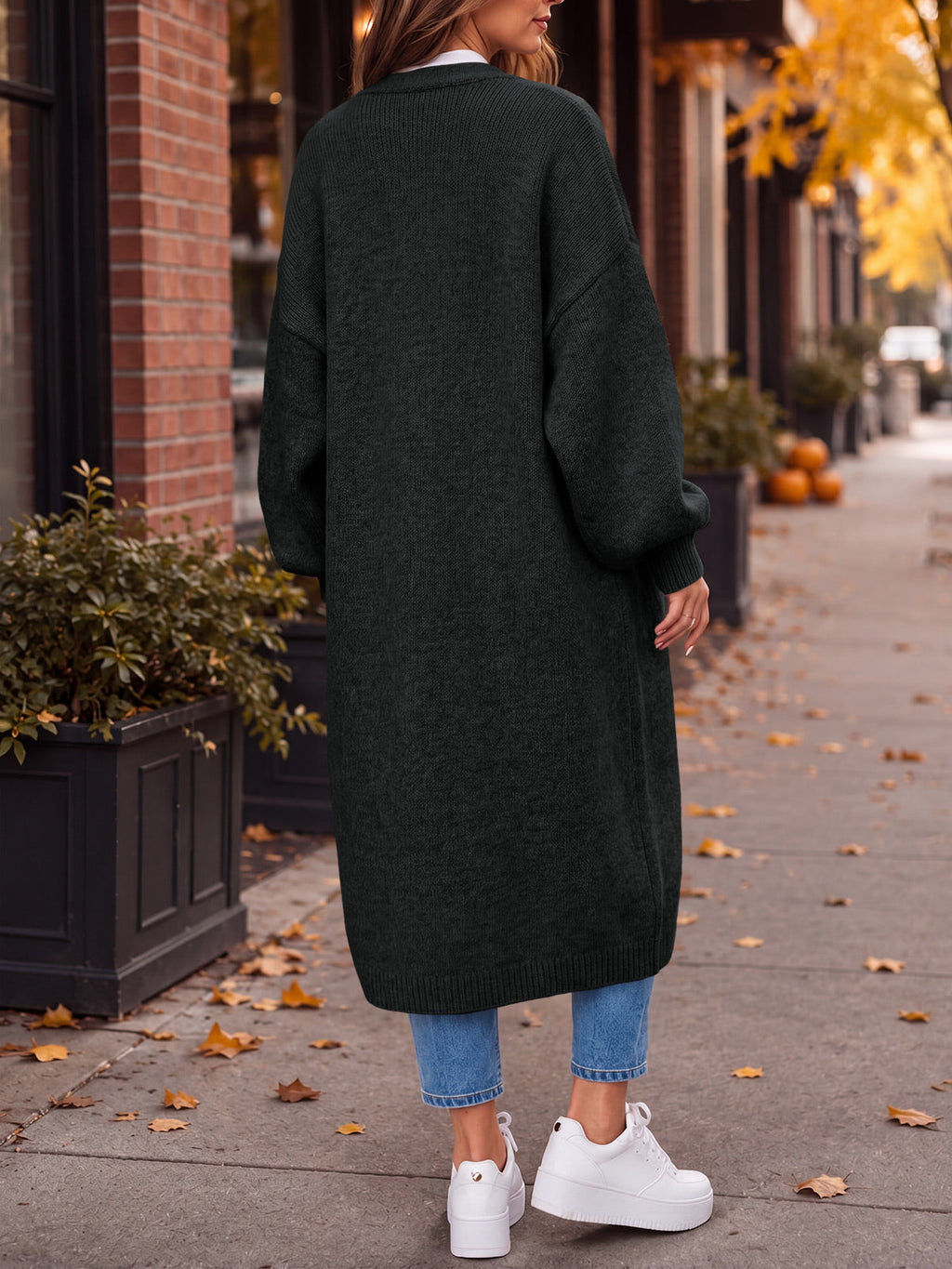 usvara Womens Oversized Open Front Cardigan