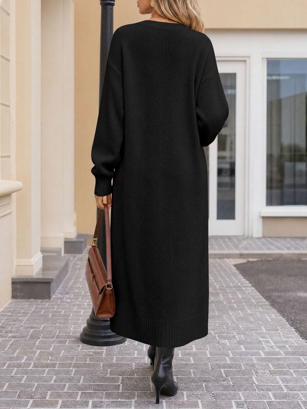 usvara Women Long Sleeve Maxi Sweater Dress